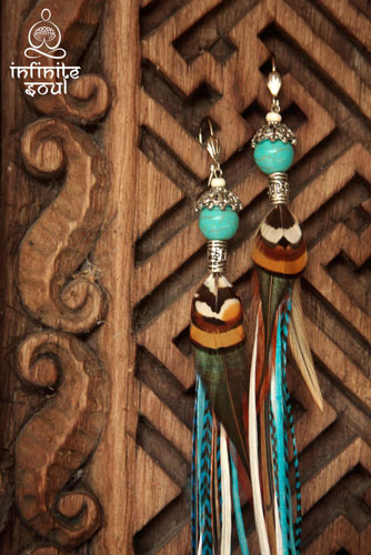 Infinite Soul Accessory - Feather long earings